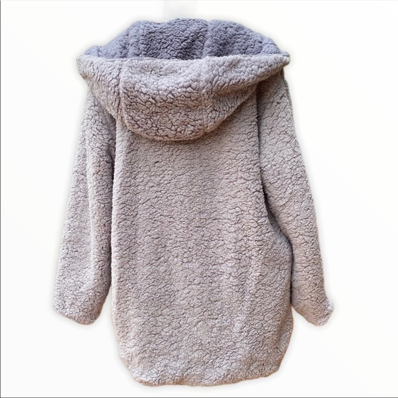 UO Reversible Fleece Hooded Purple Jacket - Picture 6 of 16